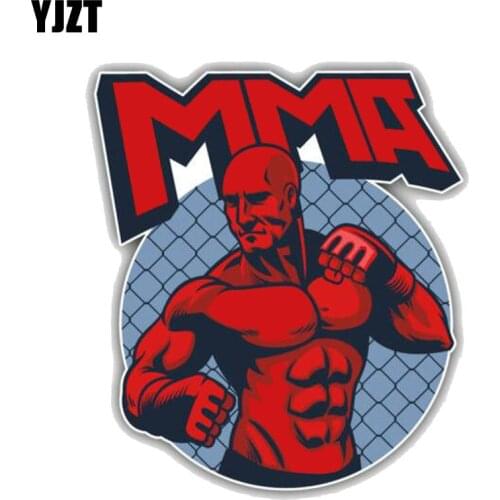 YJZT 9.7CM*10.9CM Fashion Mixed Martial Arts Emblem PVC Car Sticker 11-00189