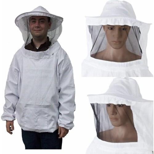 Protective Beekeeping Jacket Veil Smock Equipment BeeKeeping Hat Sleeve Suit