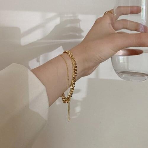 VENTFILLE 925 Sterling Silver Geometric Multi Layer Tassel Bracelet For Women Simple Temperament Bracelet Niche Design Jewelry