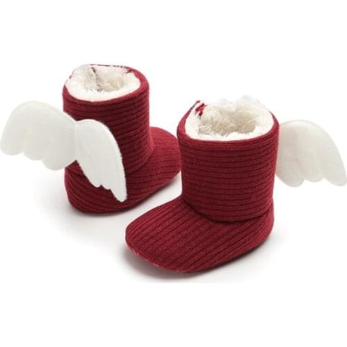 Winter Knitted Baby Boots Warm Boys Girls Cute Crib Shoes Newborn Toddler Shoes Warm Wings Non-slip Creative Baby Cotton Boots