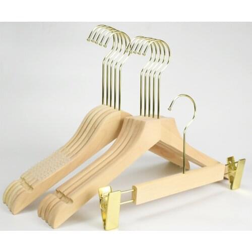 3pcs/lot 38/35cm woman Wide shoulder hanger vintage wood coat hangers household clothing store solid wood suit hanger