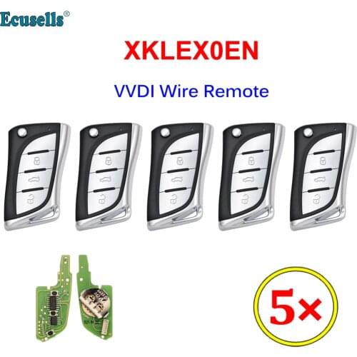 5pcs/lot Original XHORSE XKLEX0EN Wire Remote Key Knife Style Work With Xhorse VVDI Tools