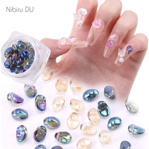 Aurora Irregular Pixie Nail Stones Shiny Crystal Rhinestones Parts 3D Decoration For Japanese Nail Art Accessories