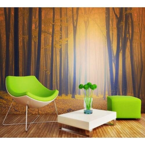 Free Shipping Custom 3D Wallpaper Wonderful Woods TV Background Wall Autumn Jungle Entrance Living Room Hotel Bedroom Mural