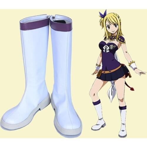 COSTAR Anime FAIRY TAIL Cosplay Shoes Boots Lucy Heartfilia Cosplay Shoes Halloween Daily Leisure Shoes Women Cosplay Shoes