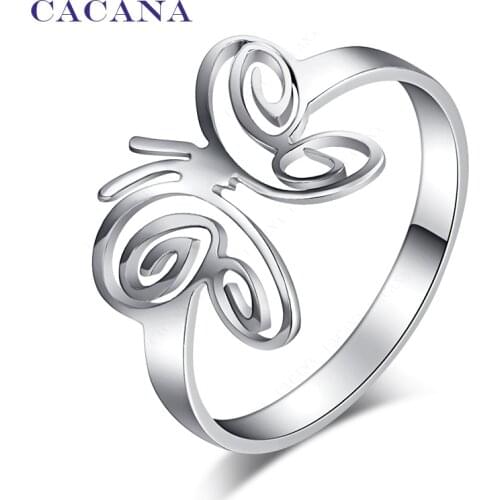 CACANA Stainless Steel Rings For Women With Butterfly Fashion Jewelry Wholesale NO.R72