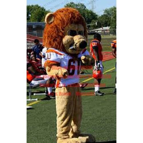 Baseball LION Wolf Long Fur Mascot Costume Fursuit Halloween Suit Cosplay Brand New Complete Birthday For all