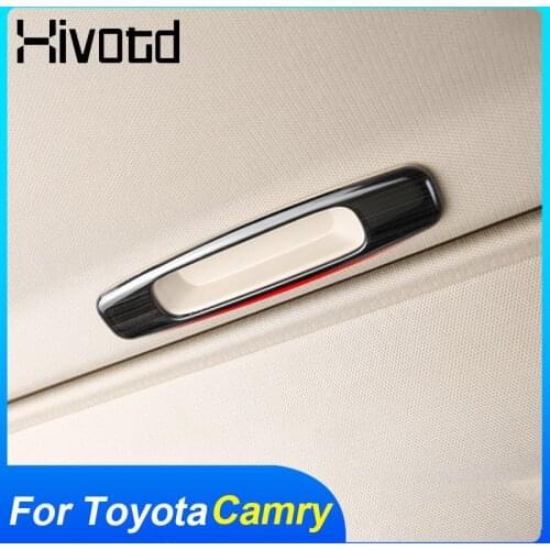 For Toyota Camry 2020 Accessories Sunroof Handle Trim Cover Interior Car Roof Switch Decoration Frame Stainless Steel Styling