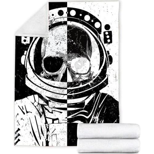 Premium Skull Astronaut Fleece Blanket 3D full printed Wearable Blanket Adults For Kids Warm Sherpa Blanket Drop Shipping