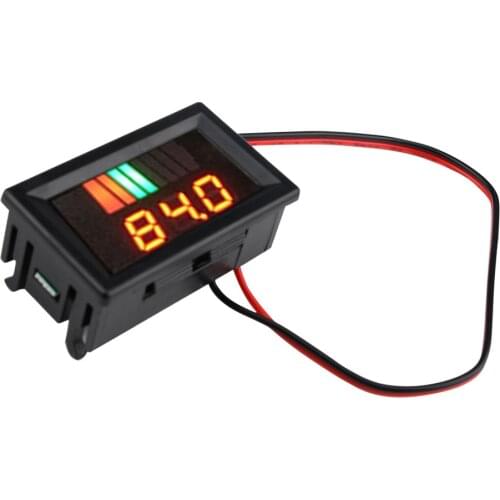 Car Battery Charge Level Indicator 12V 24V 36V 48V 60V 72V Lithium Battery Capacity Meter Indicator with LED Digital Voltmeter