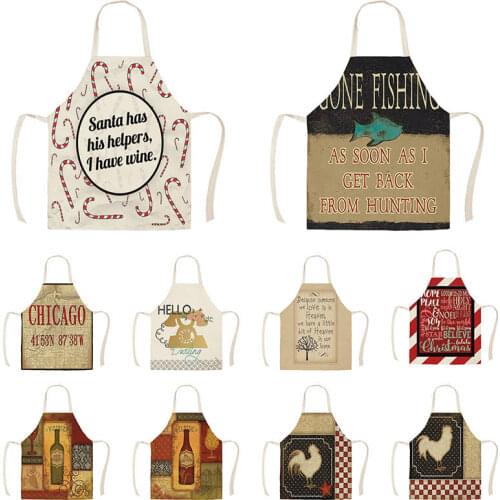 Colorful Oil Painting Cafe Cock Rooster Kitchen Aprons for Woman Man Home Cooking Baking Shop Cleaning Cotton Linen Apron WQ1502