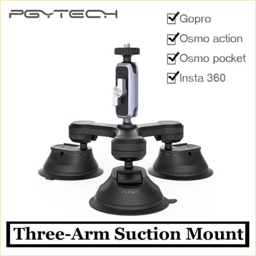 PGYTECH Three-Arm Suction Mount for Gopro 9 Insta360 one x2 osmo pocket 2/osmo action accessories Original