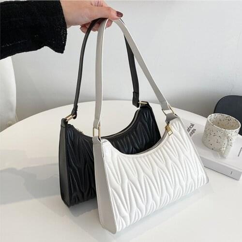 Fashion Check Embossed Handbags New PU Leather Chain Shoulder Bag 2021 Fashion Texture Shopping Bag Zipper Embossed Underarm Bag