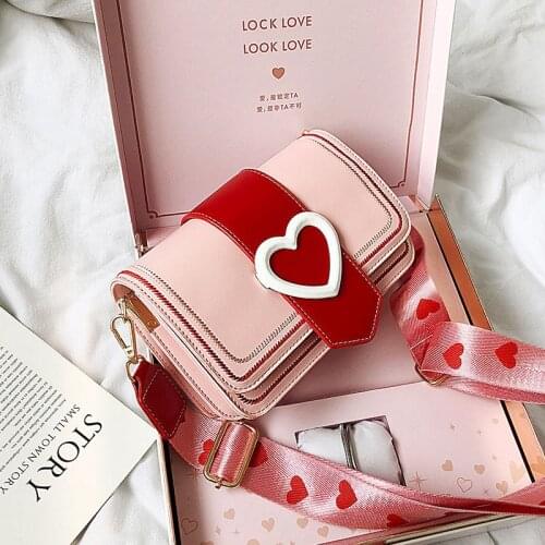 Fashion Heart-shaped Design Women Shoulder Bags Wild Strap Purses and Handbags High Quality Pu Ladies Crossbody Messenger Bags