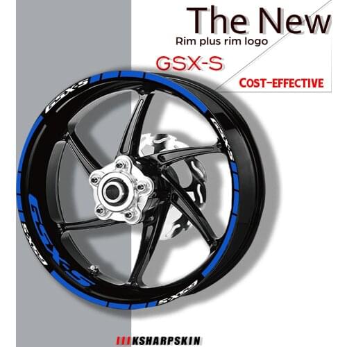 Motorcycle sticker wheel tire decal Inner outer Rim reflective logo decorative decal kit set for SUZUKI GSX-S GSXS GSX S