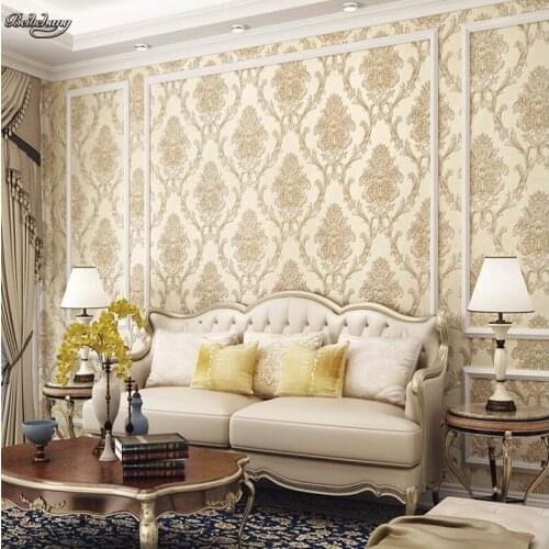 Beibehang Large living room bedroom study wallpaper luxury European 3D non-woven fabric simple TV backdrop wall wallpaper