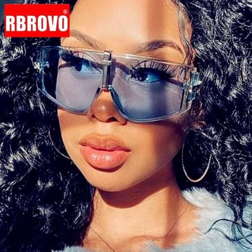 RBROVO 2021 Oversized Sunglasses Women Luxury Eyeglasses For Women/Men Vintage Glasses Women Retro Square Oculos De Sol Feminino