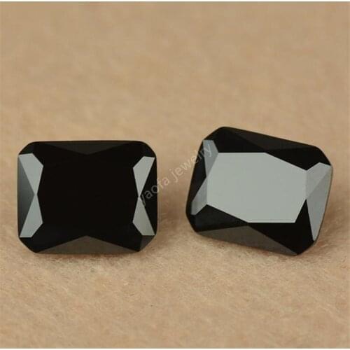 Wholesale 3x5mm~10x14mm 5A Rectangle Octangle Shape Cut Natural Black Spinel Stone Beads Loose Gems For DIY Jewelry