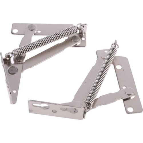 P15D 2pcs/set 80 Degree Sprung Hinges Cabinet Door Lift Up Stay Flap Top Support Kitchen Cabinet Tools