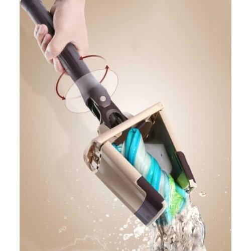 Microfiber Floor Mop with Reusable Handle Mop Cloth Hand Free Wash Flat Mop Manual Extrusion Household Cleaning Tools