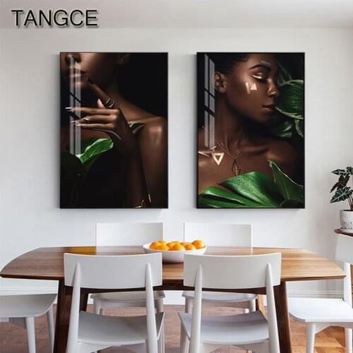 Modern Art Canvas Painting African Black Woman Posters and Prints Scandinavian Wall Art Pictures For Living Room Home Decoration