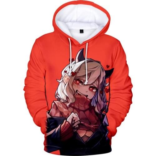 Helltaker Hoodie Sweatshirt Harajuku Fashion 3D Men Boy Oversized Pullovers Hoodie Casual Game Helltaker Cosplay Hip Hop