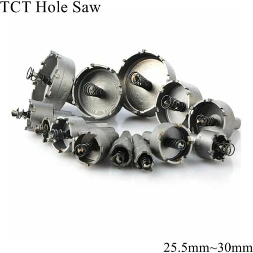 25.5mm 26mm 27mm 28mm 30mm TCT Hole Saw Blade HSS Metal Drill Bit Carbide Tip Cutter Metalworking Stainless Steel Iron Alloy