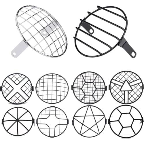 Motorcycle Universal Vintage Headlight Protector Retro Grill Light Lamp Cover For Harley Ducati Chopper Yamaha Cafe Racer