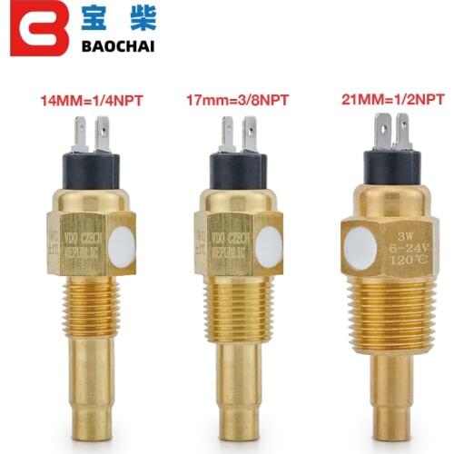 VDO 1/2 NPT 21mm Thread Diesel Engine Oil Temperature Sensor Water Temperature Sensor for Generator Set