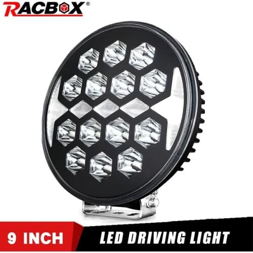 RACBOX 9 Inch 150W Waterproof LED Work Light Round Spot Offroad Driving Light For Jeep Wrangler ATV UAZ SUV Truck Tractor Boat