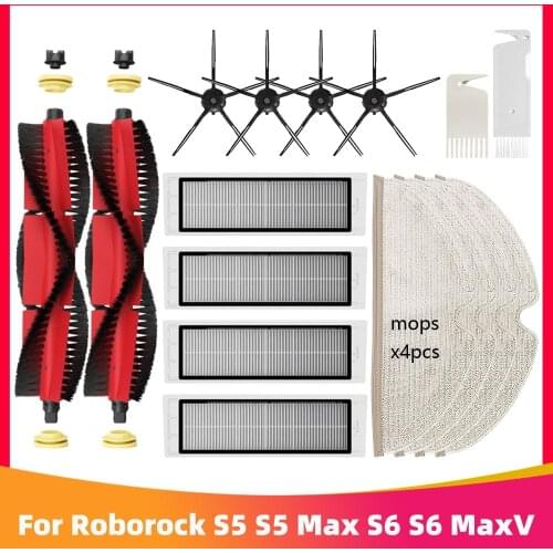 Washable Main Brush Side Brushes HEPA Filter Mop Cloth Dishcloth for Xiaomi Roborock S50 S5 Sweeper Vacuum Cleaner