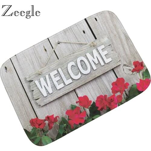 Zeegle Scenic Printed Doormats Welcome Entrance Mats Anti-slip Kids Bedroom Carpets Bedside Mats Bathroom Mats Kitchen Area Rug