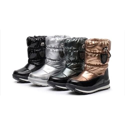 Winter 2019 Children Boots Girls Sequins Wool Baby Warm Shoes Student boys Snow Boots Waterproof Princess Boots Kids Sneakers