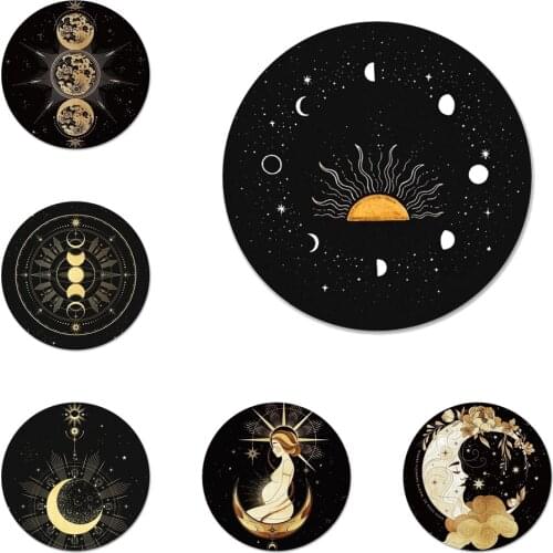 58mm Witches moon Tarot Mystery Totem Badge Brooch Pin Accessories For Clothes Backpack Decoration gift