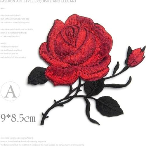 1Pcs Delicate Rose Embroidery Iron on Sew on Patches for Clothing Applique DIY Hat Coat Dress Pants Accessories Cloth Sticker