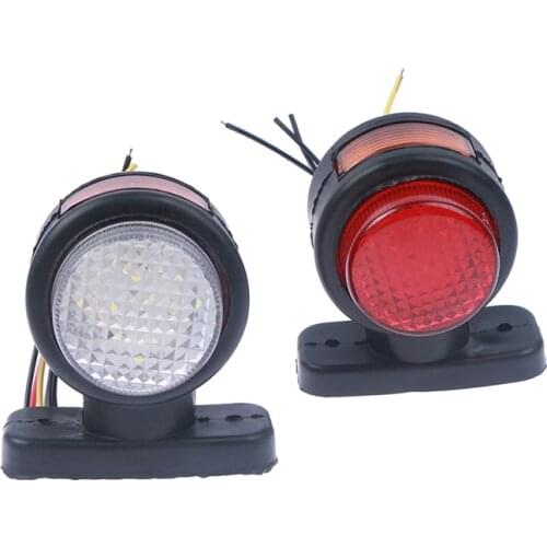 2Pcs Car Truck Trailer LED Side Marker Light White Red Turn Signal Clearance Light Indicator Lamp For Lorry Van Caravans