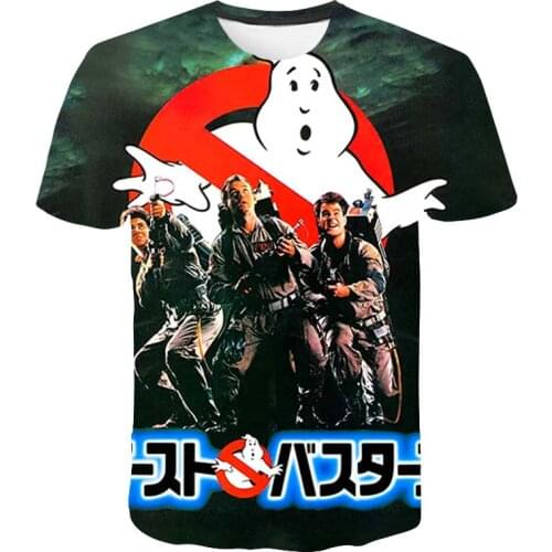 2021 Summer Childrens Movie Ghostbusters 3D Polyester Printed T-shirt Kids' favorite horror print casual short sleeve fashion t