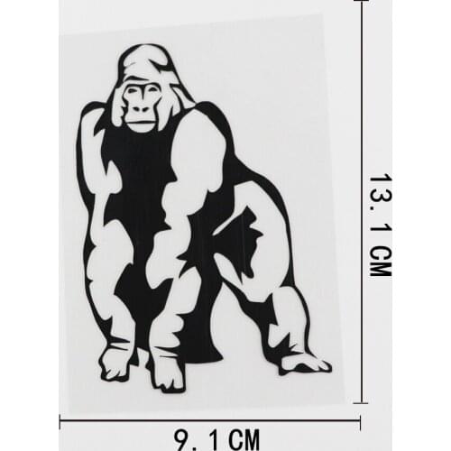 9.1CMX13.1CM Creativity Gorilla Monkey Jungle Decal Vinyl Car Sticker Black/Silver 8A-0159