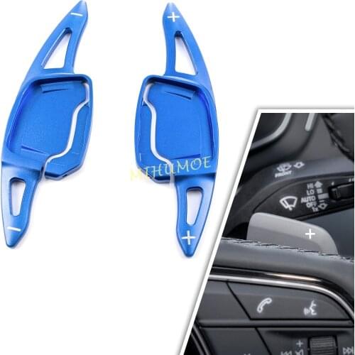For Audi A3 A4 S4 B9 A5 A6 C8 A7 Aluminium Paddle Shifter Extension Blue
