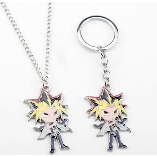 Anime Duel Monsters Key Chain Yugi Muto Alloy Keychain Accessories Pendant Key Ring Charms Keychains for Ladies