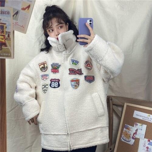 Bella 2020 new Vintage Winter Lamb Wool Thick Coat Casual Street Faux Fur Thick Coat Lamb Fur Jacket Korean Plus Size Outwear