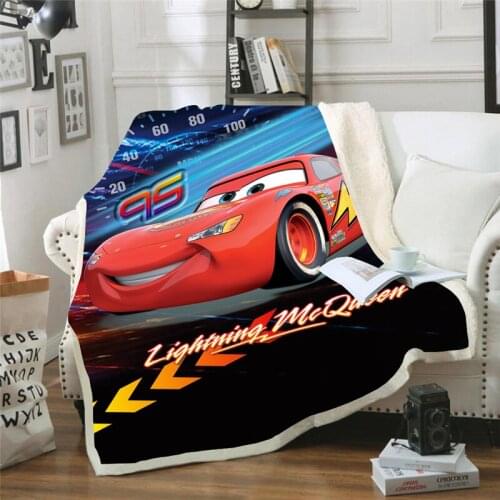 Home Textile Disney Cars Lightning McQueen Car Pattern Baby Plush Blanket Sofa Single Bedding Cute Gift for Boys and Girls Kids