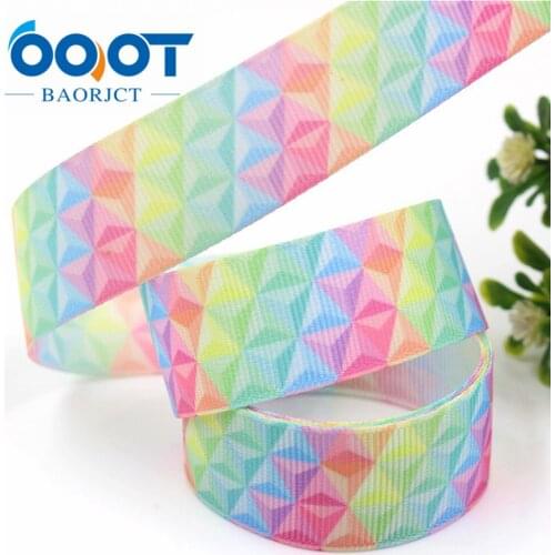 OOOT BAORJCT G-18529-306 22 mm 10 yards geometry Ribbons Thermal transfer Printed grosgrain Wedding Accessories DIY material