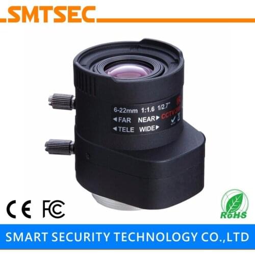 HD 2MP Mega Pixels 6-22mm Lens 1/2.7" Auto Iris DC Drive F1.6 CS Mount Lens for CCTV Surveillance Camera