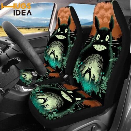 HUGSIDEA My Neighbor Totoro Printed Car Seat Cover Auto Interior Seat Protector Cartoon Driver Seat Sheet SUV Decor Accessories