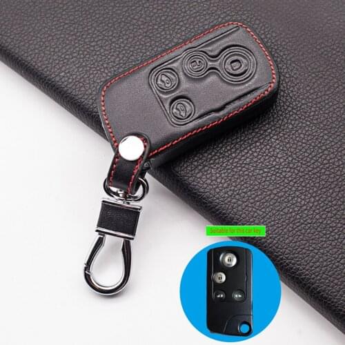Leather Car Key Cover Case Fit For Honda Odyssey Elysion 4 Buttons Remote Key Jacket Car-Style Before 2014