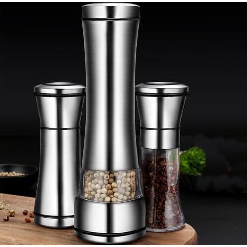 Kitchen Gadgets Cooking BBQ Tools Durable Eco-friendly Stainless Steel Portable Pepper Mill Pepper Grinder Manual
