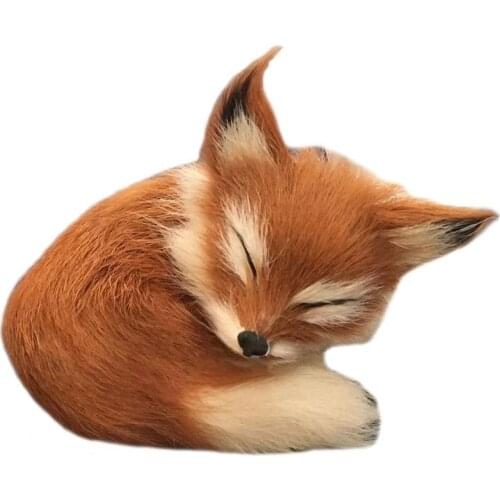 Fashion Kids Simulation Fox Plush Toy Brown Fox Model Home Decoration Animals World Static Action Figures Toys Gift for Baby Kid