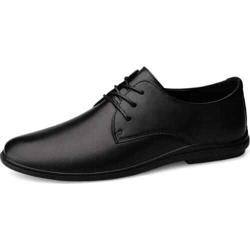 Jumpmore Cow Leather Business Men Shoes Casual Leather Shoe Size 37-46
