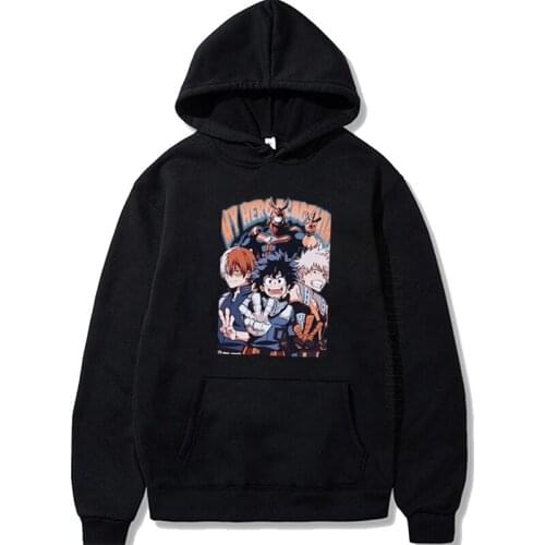 Anime Streetwear Hoodie My Hero Academia Bakugo Katsuki Print Hoodies Todoroki Shoto Hoodies Halloween Clothing Men Hoody